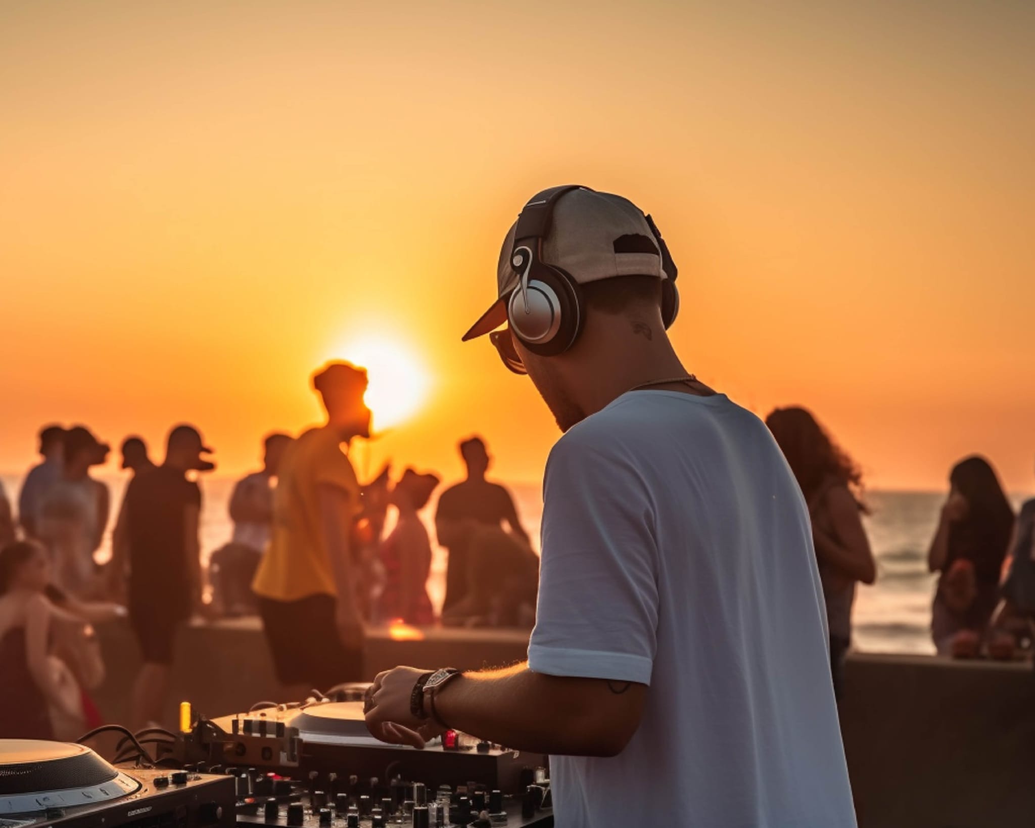 A DJ performs on a beach during the Pair'd Festival in Margaret River.